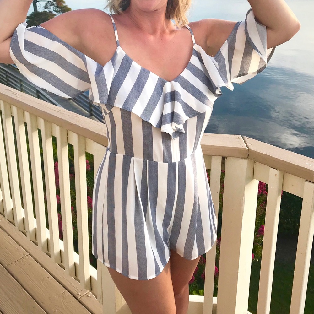Lulus Striped Romper - Picture 7 of 8